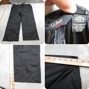 LL Bean Outdoors Pants Womens Large Black Water Resistant Snap Hem Rain 42x30‎